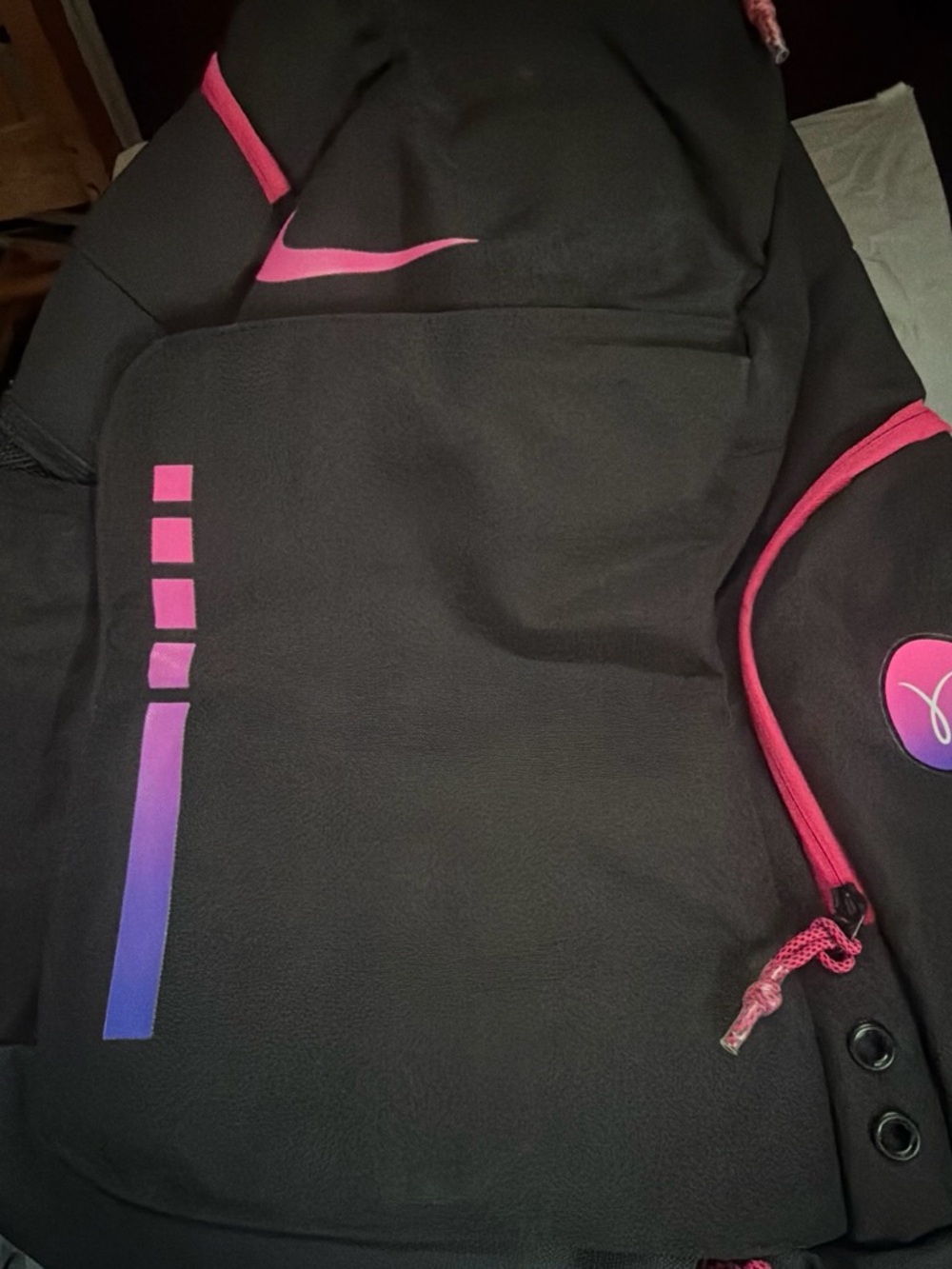 Nike Women’s Black Ski Jacket with Pink and Purple Accents